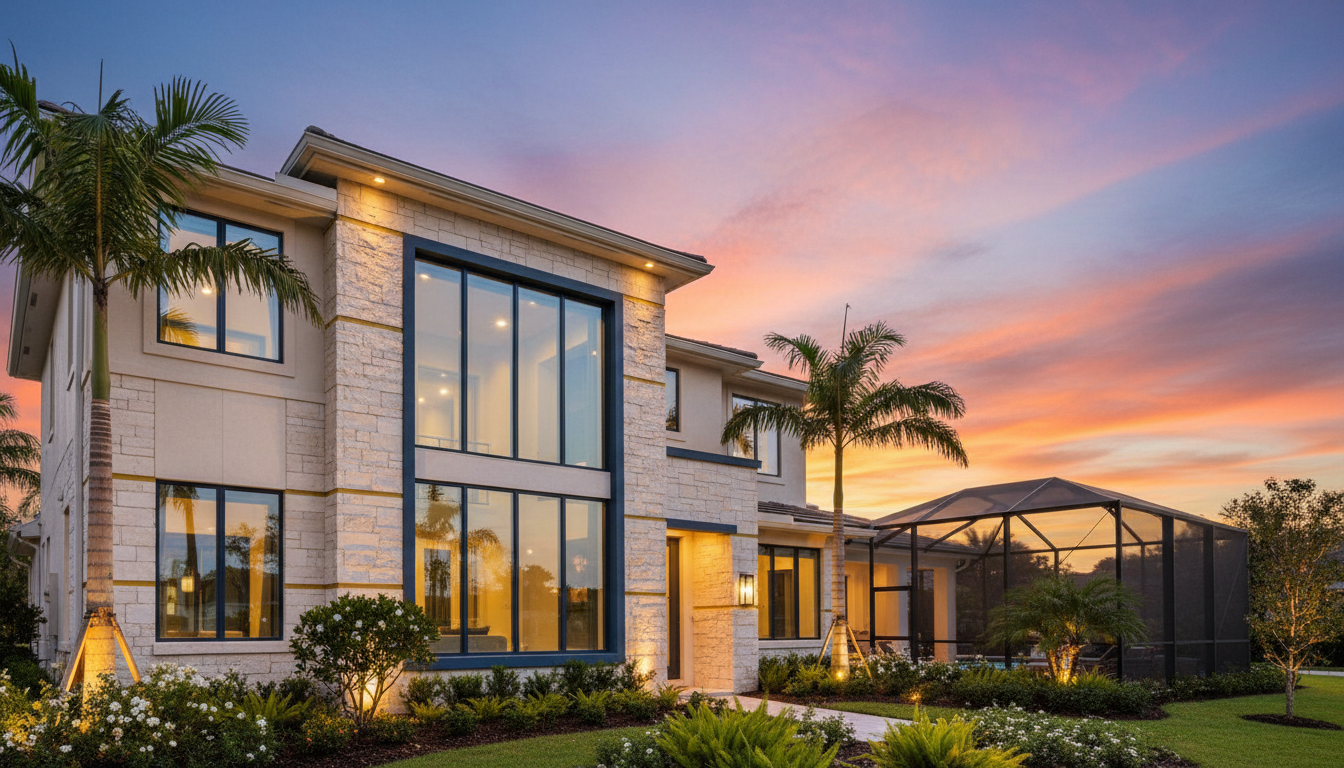 Magical Dreams Villa exterior at sunset