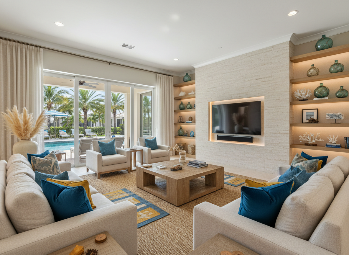 Spacious family living area with comfortable seating
